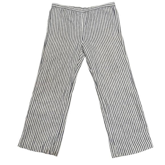 Chico's Pants - Chico’s Blue & White Striped 100% Linen Coastal Pants Chico's Size 0 Beach